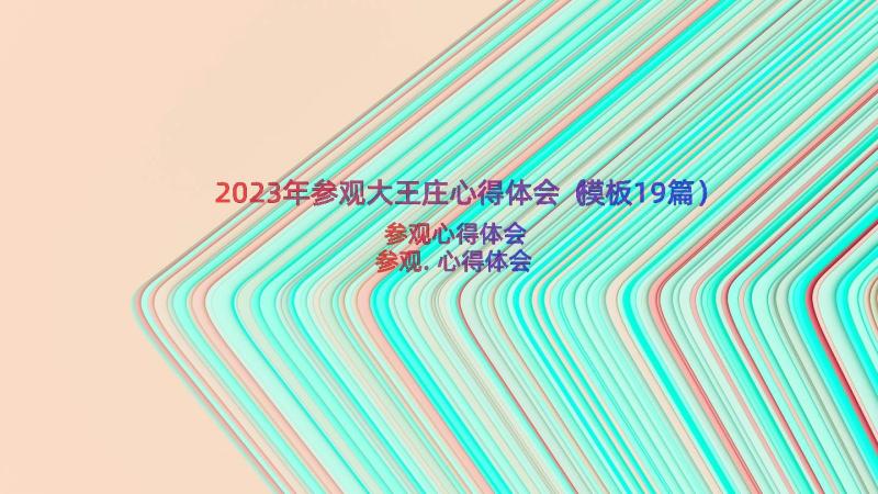 2023年参观大王庄心得体会（模板19篇）