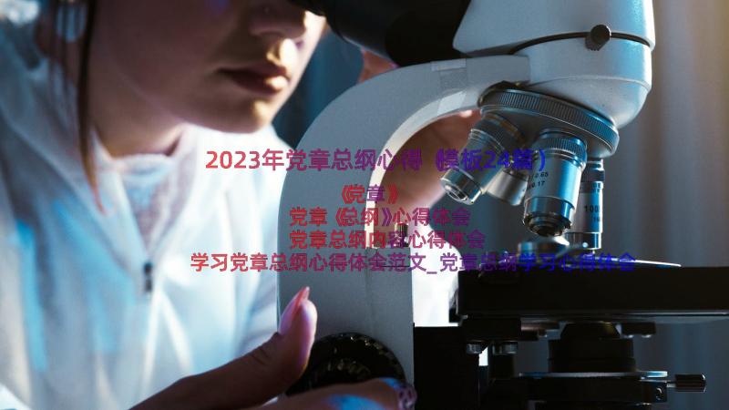 2023年党章总纲心得（模板24篇）