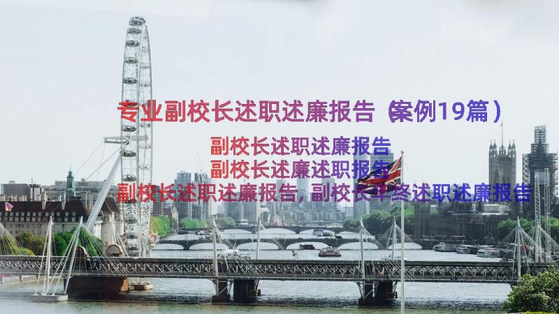 专业副校长述职述廉报告（案例19篇）