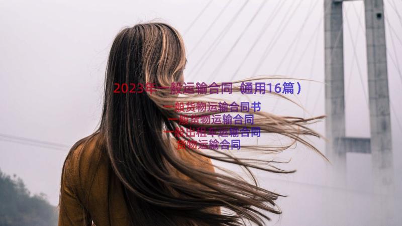 2023年一般运输合同（通用16篇）