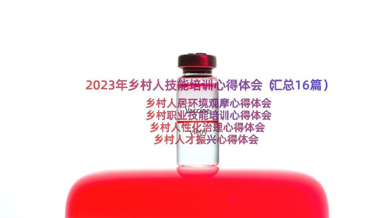 2023年乡村人技能培训心得体会（汇总16篇）