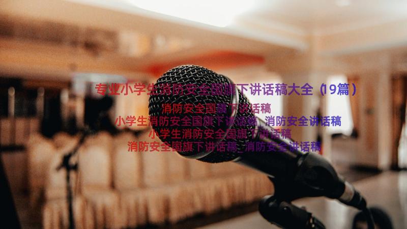 专业小学生消防安全国旗下讲话稿大全（19篇）