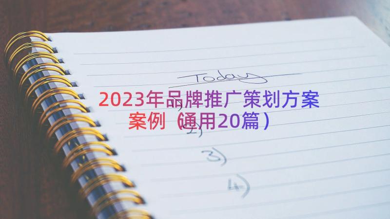 2023年品牌推广策划方案案例（通用20篇）