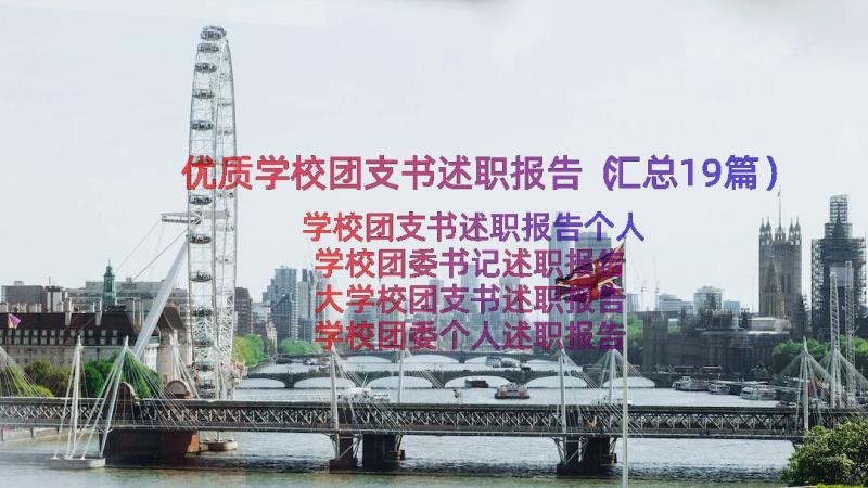 优质学校团支书述职报告（汇总19篇）