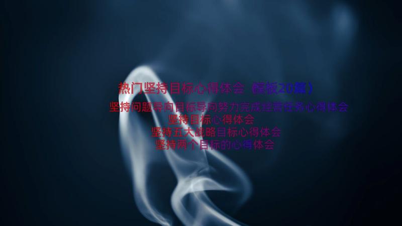 热门坚持目标心得体会（模板20篇）