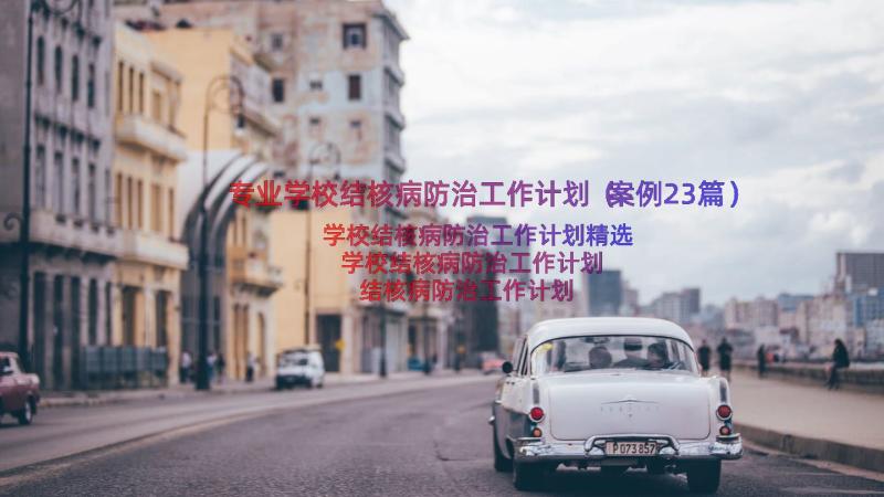 专业学校结核病防治工作计划（案例23篇）