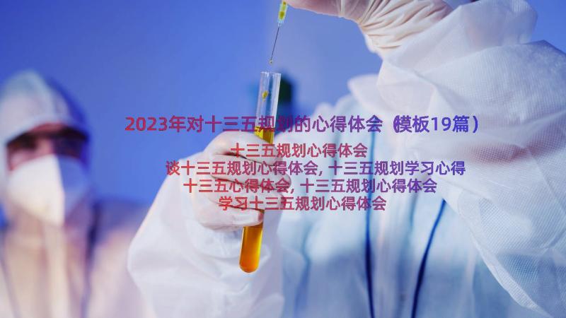 2023年对十三五规划的心得体会（模板19篇）