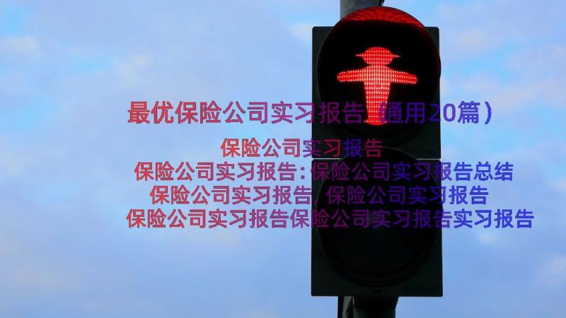 最优保险公司实习报告（通用20篇）