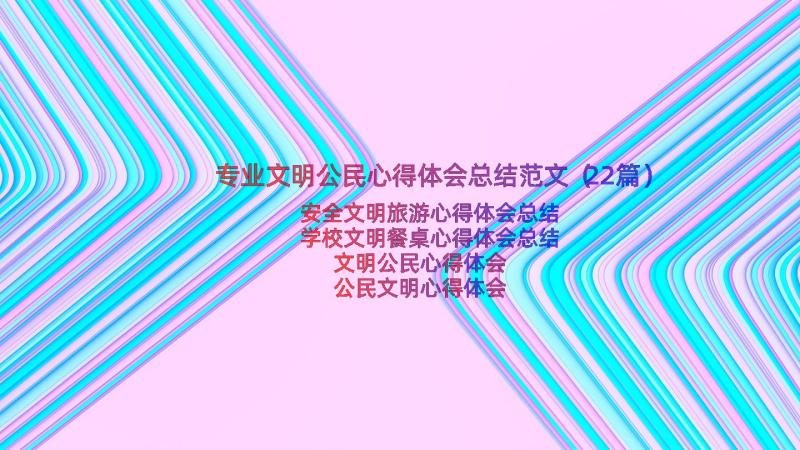 专业文明公民心得体会总结范文（22篇）