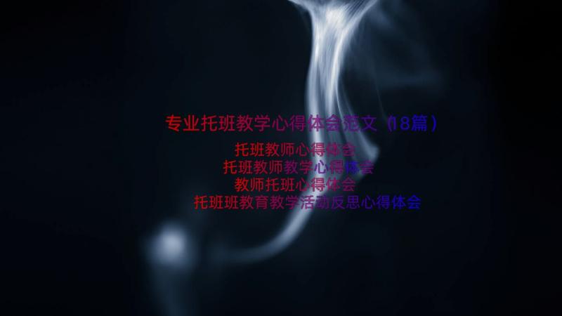 专业托班教学心得体会范文（18篇）