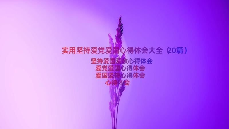 实用坚持爱党爱国心得体会大全（20篇）