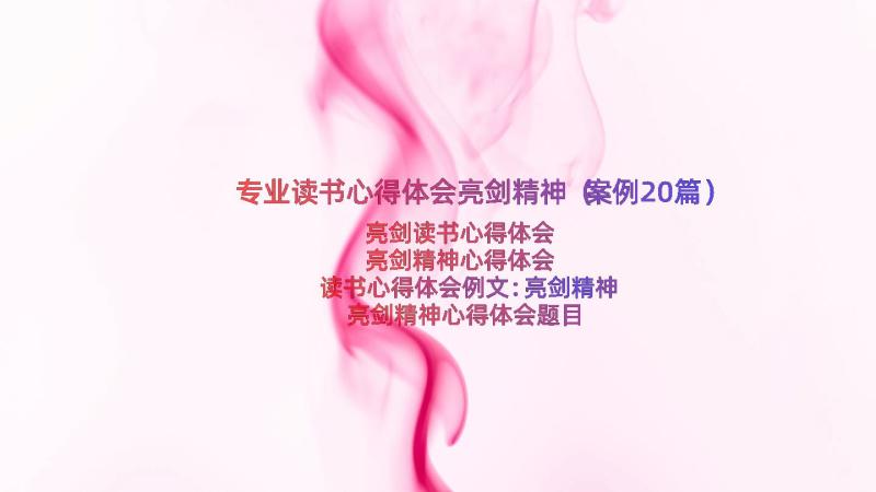 专业读书心得体会亮剑精神（案例20篇）