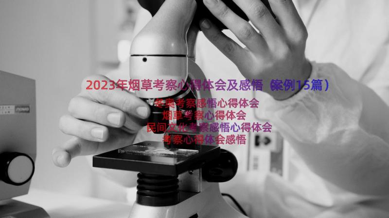 2023年烟草考察心得体会及感悟（案例15篇）