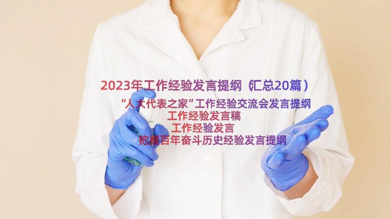 2023年工作经验发言提纲（汇总20篇）