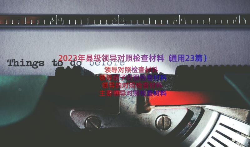 2023年县级领导对照检查材料（通用23篇）