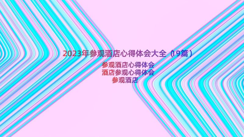 2023年参观酒店心得体会大全（19篇）