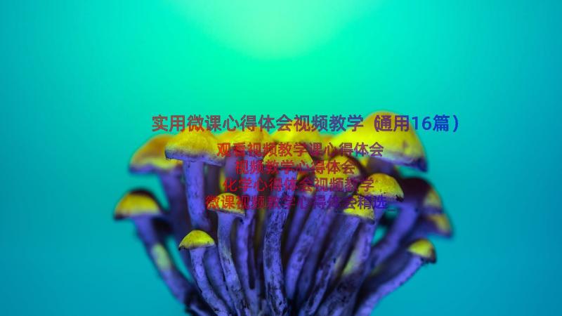 实用微课心得体会视频教学（通用16篇）