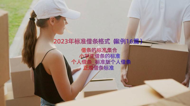 2023年标准借条格式（案例16篇）