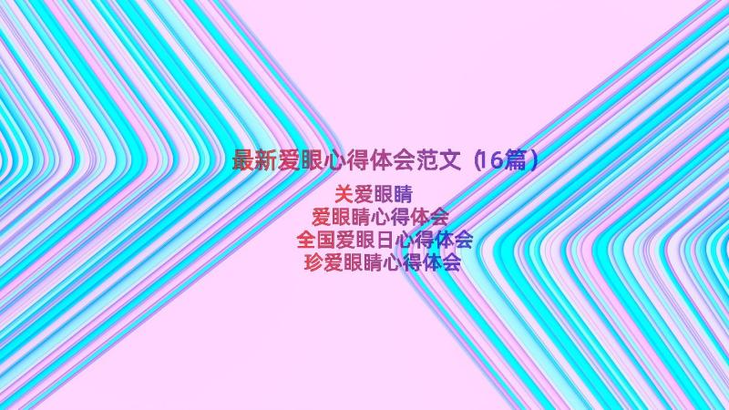 最新爱眼心得体会范文（16篇）