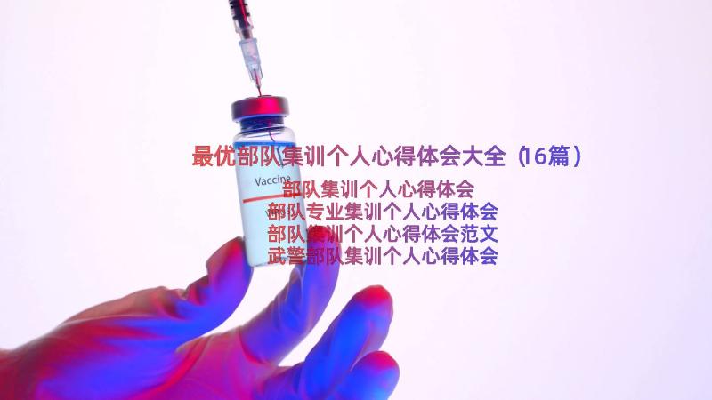 最优部队集训个人心得体会大全（16篇）