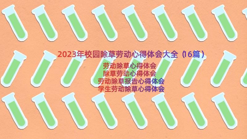 2023年校园除草劳动心得体会大全（16篇）