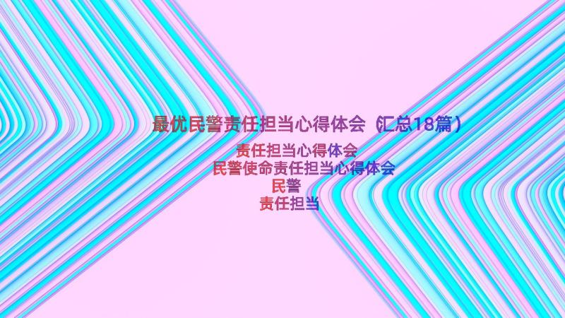 最优民警责任担当心得体会（汇总18篇）