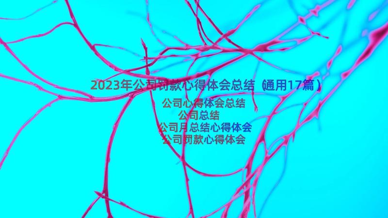 2023年公司罚款心得体会总结（通用17篇）