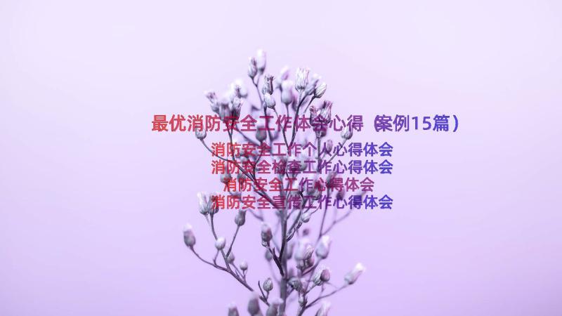 最优消防安全工作体会心得（案例15篇）