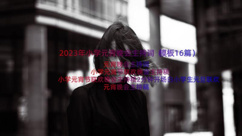 2023年小学元宵晚会主持词（模板16篇）