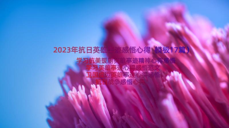 2023年抗日英雄事迹感悟心得（模板17篇）