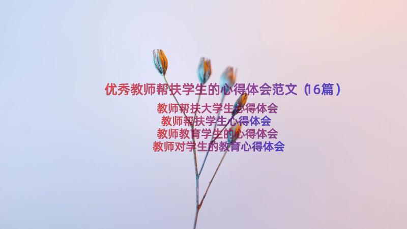 优秀教师帮扶学生的心得体会范文（16篇）