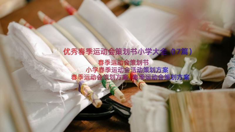 优秀春季运动会策划书小学大全（17篇）