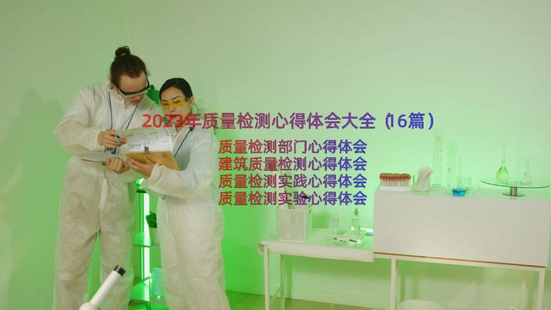 2023年质量检测心得体会大全（16篇）