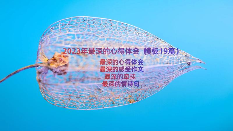 2023年最深的心得体会（模板19篇）