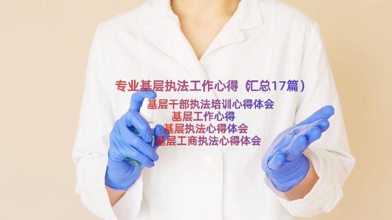 专业基层执法工作心得（汇总17篇）