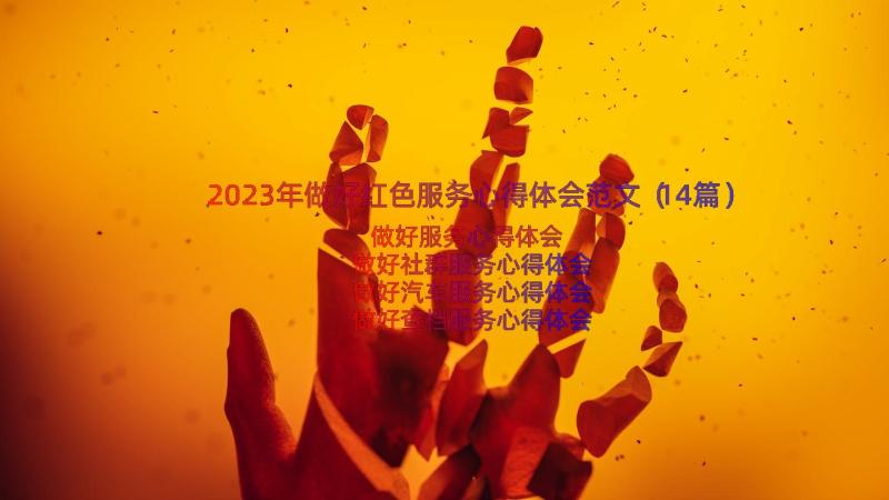 2023年做好红色服务心得体会范文（14篇）