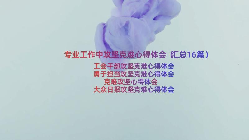 专业工作中攻坚克难心得体会（汇总16篇）