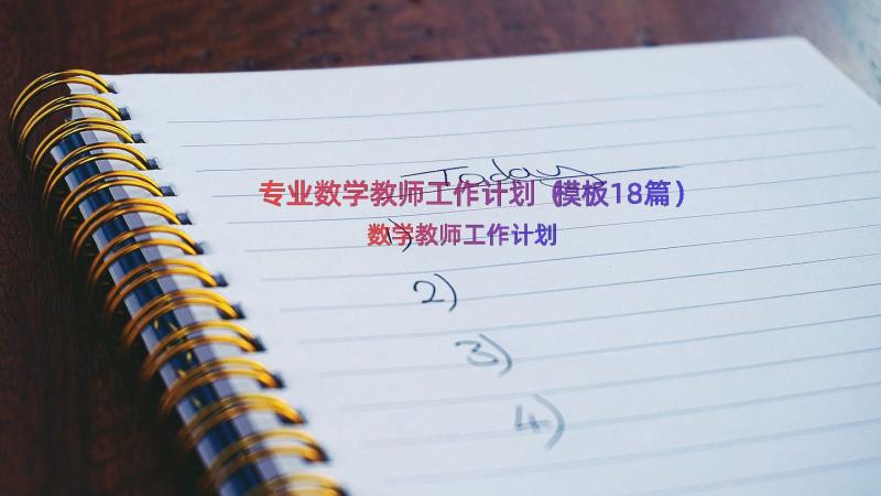 专业数学教师工作计划（模板18篇）