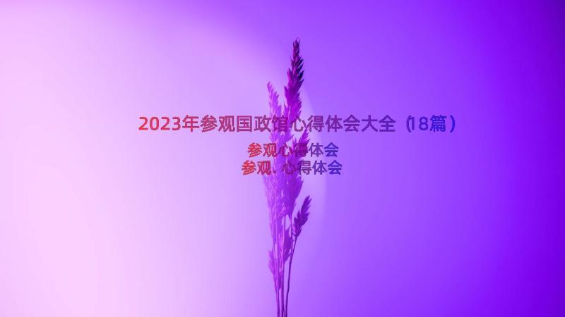 2023年参观国政馆心得体会大全（18篇）