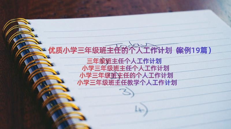 优质小学三年级班主任的个人工作计划（案例19篇）