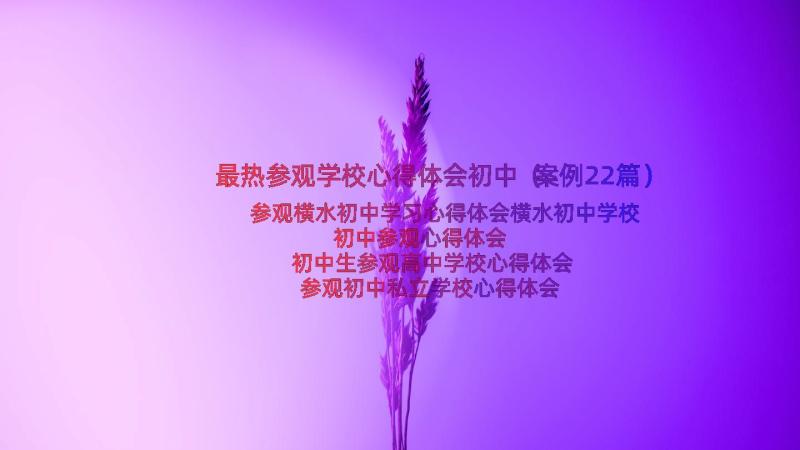 最热参观学校心得体会初中（案例22篇）