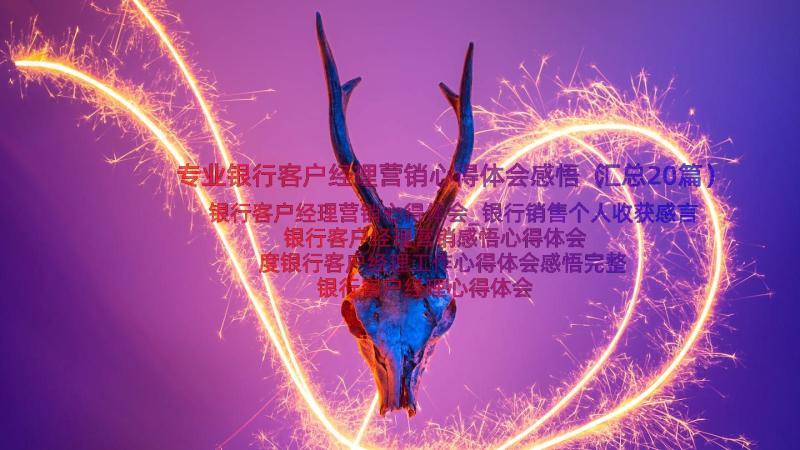 专业银行客户经理营销心得体会感悟（汇总20篇）