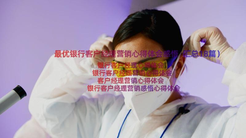 最优银行客户经理营销心得体会感悟（汇总18篇）