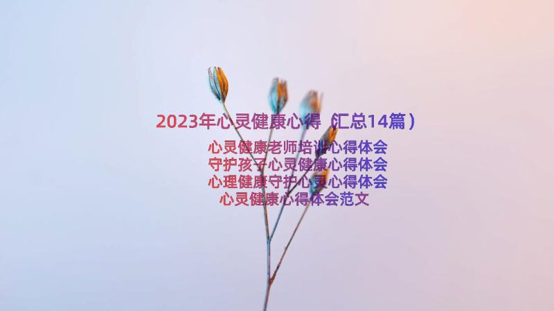 2023年心灵健康心得（汇总14篇）