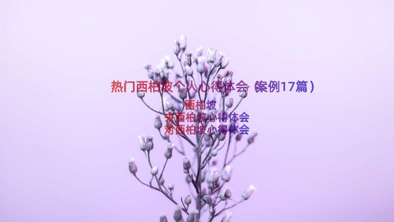 热门西柏坡个人心得体会（案例17篇）