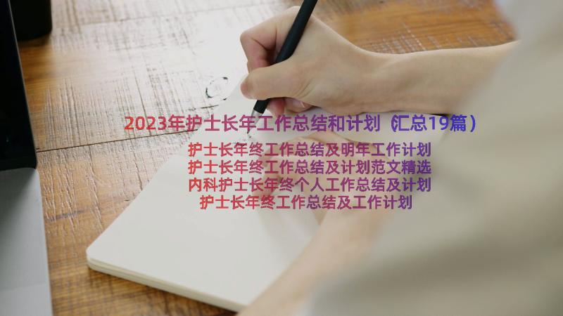 2023年护士长年工作总结和计划（汇总19篇）