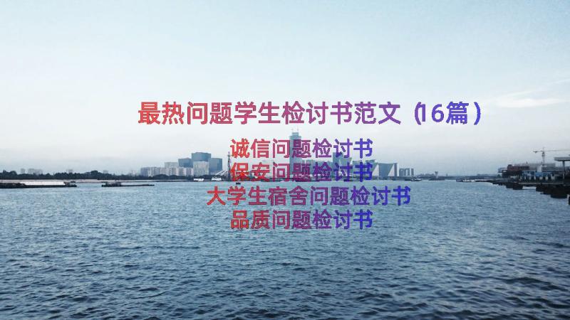 最热问题学生检讨书范文（16篇）