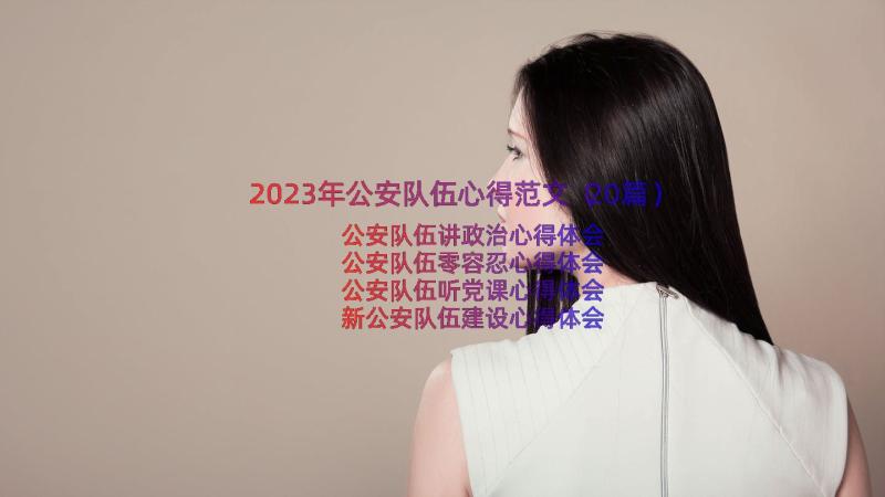 2023年公安队伍心得范文（20篇）