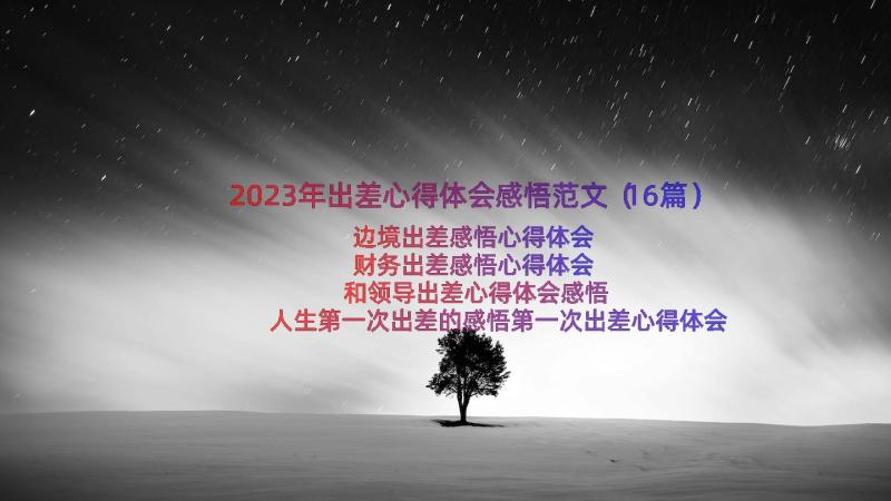 2023年出差心得体会感悟范文（16篇）