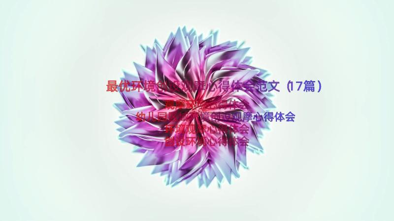 最优环境创设观摩心得体会范文（17篇）